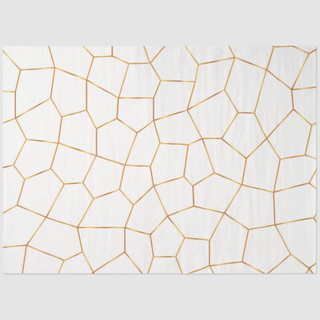 Elegant Modern Gold White Stained Glass Collection Tissue Paper (Front)