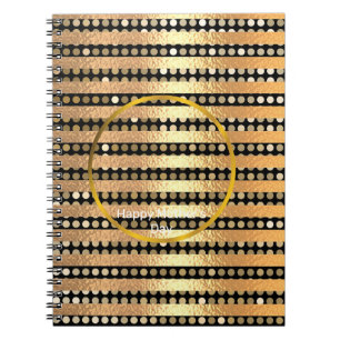 Elegant modern golden Black stripes Mother's Day Notebook