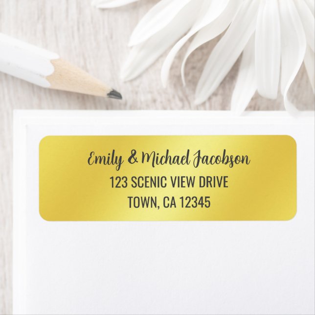 Elegant Modern Golden Gradient Return Address  (Insitu)
