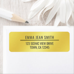 Elegant Modern Golden Gradient Return Address 