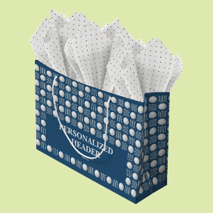 Elegant Modern Golf Ball & Tee Royal Blue Large Gift Bag