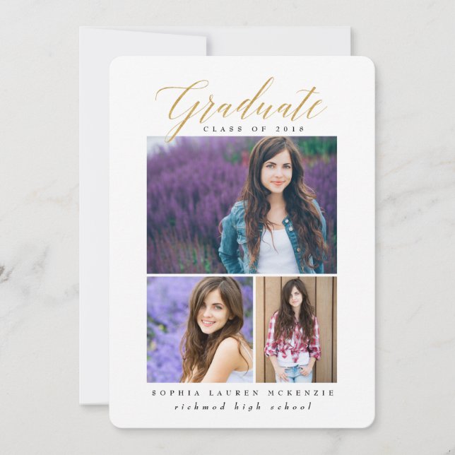 ELEGANT MODERN GRADUATE ANNOUNCEMENT (Front)