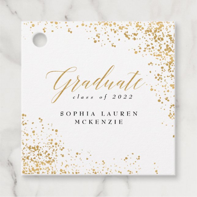 ELEGANT MODERN GRADUATE  FAVOUR TAGS (Front)