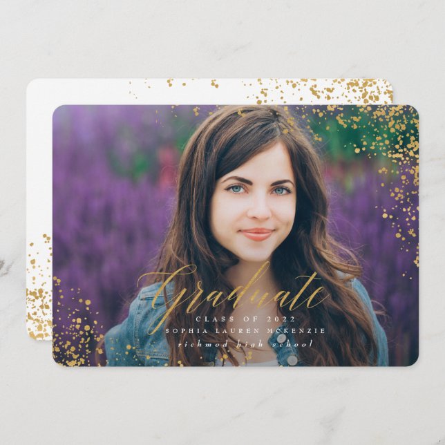 ELEGANT MODERN GRADUATE INVITATION (Front/Back)