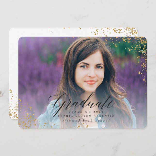 ELEGANT MODERN GRADUATE INVITATION (Front/Back)