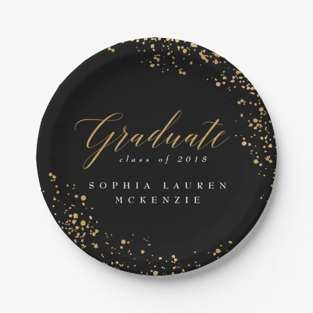 ELEGANT MODERN GRADUATE PAPER PLATES (Front)