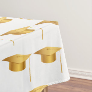 Elegant Modern Graduation Gold Cap Tassel  Tablecloth