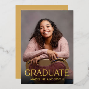 Elegant Modern Graduation Photo Gold