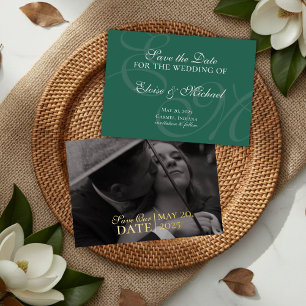 Elegant Modern Green Foil Wedding Save the Date