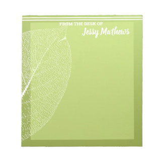 ELEGANT MODERN GREEN LEAF WATERCOLOR TEMPLATE  NOTEPAD