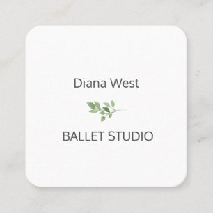 Elegant Modern Green Leaves Rounded Edges Square Business Card