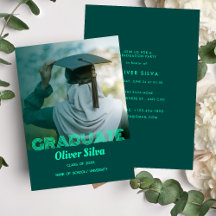 Elegant Modern Green Personalised Graduation Party