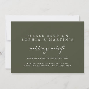 Elegant Modern Green RSVP Online Wedding Website Invitation
