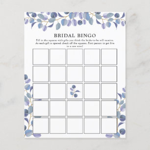 Elegant Modern Greenery Bridal Shower Bingo Game