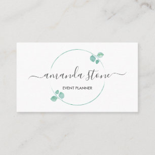 elegant modern greenery eucalyptus life coach business card