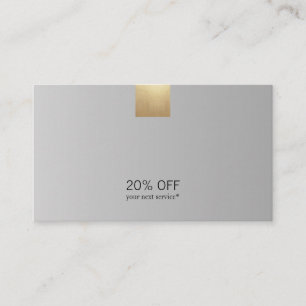 Elegant Modern Grey Gradient Gold Accent Discount Business Card