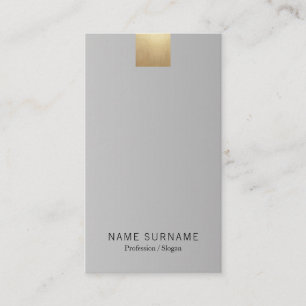Elegant Modern Grey Gradient Gold Accent Vertical Business Card
