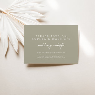 Elegant Modern Grey RSVP Online Wedding Website Card