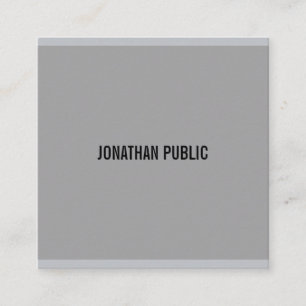 Elegant Modern Grey Simple Professional Template Square Business Card