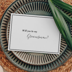 Elegant Modern Groomsman Proposal Card