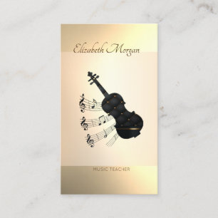 Elegant Modern,Guitar, Music Teacher Business Card
