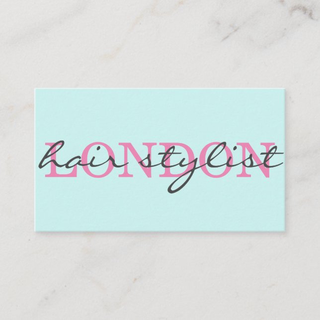 Elegant modern hair stylist script signature business card (Front)