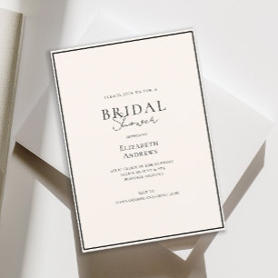 Elegant, Modern, Handwriting, Beige Bridal Shower  Invitation