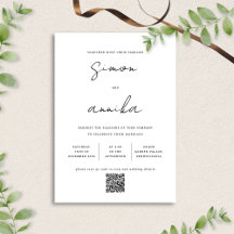 Elegant Modern Handwriting Font QR Code Wedding