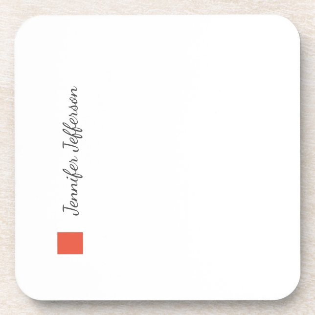 Elegant Modern Handwriting Plain Professional Coaster (Front)