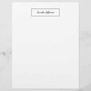 Elegant Modern Handwriting Plain Professional Custom Letterhead