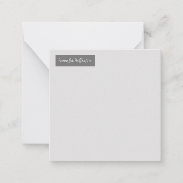 Elegant Modern Handwriting Plain Professional Grey Card (Front)