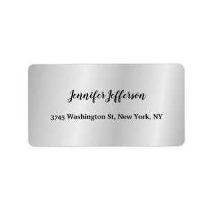 Elegant Modern Handwriting Plain Professional Grey Label