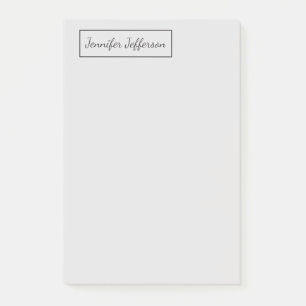 Elegant Modern Handwriting Plain Professional Grey Post-it Notes