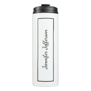 Elegant Modern Handwriting Plain Professional Thermal Tumbler