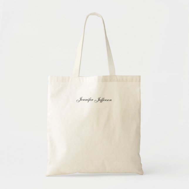 Elegant Modern Handwriting Plain Professional Tote Bag (Front)