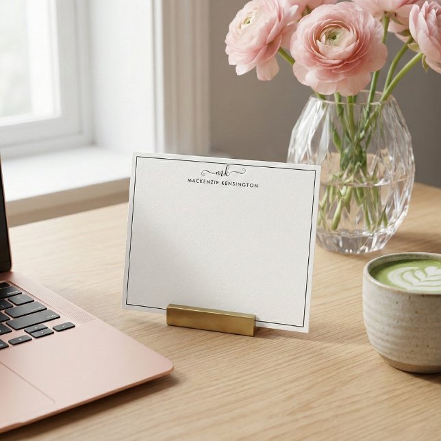 Elegant Modern Handwritten Monogram Name Card (Creator Uploaded)