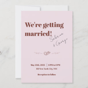 Elegant Modern Handwritten QR Code Wedding Invitation