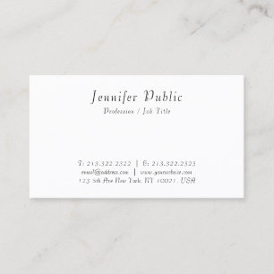 Elegant Modern Handwritten Script Simple Design Business Card