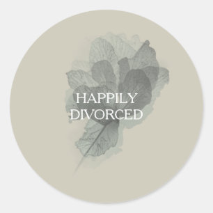 Elegant Modern Happily Divorced Party Sticker