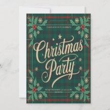 Elegant Modern Happy Christmas Party Invitation 