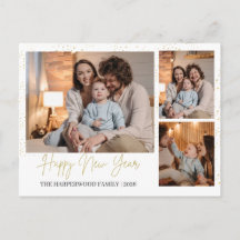 Elegant Modern Happy New Year 3 Multi Photo