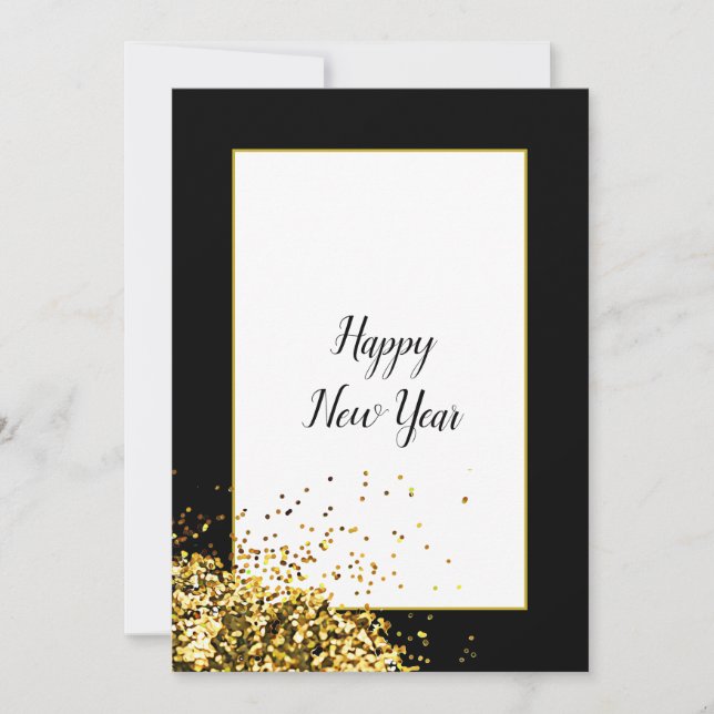 Elegant Modern Happy New Year   Holiday Card (Front)