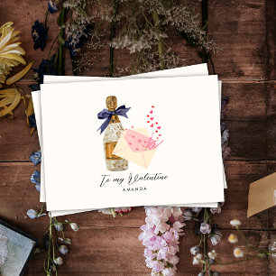 Elegant Modern Hearts Champagne valentine day card