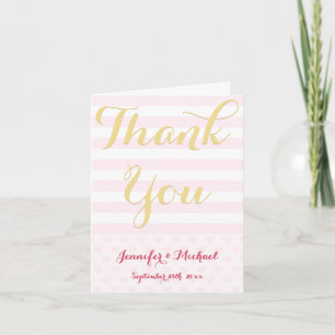 Elegant Modern Hearts Wedding Thank You Note Card