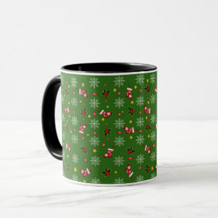 Elegant Modern Holly Leaves Cute Winter Christmas Mug