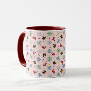 Elegant Modern Holly Leaves Cute Winter Christmas Mug