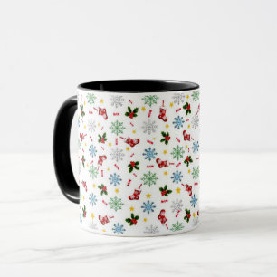 Elegant Modern Holly Leaves Cute Winter Christmas Mug