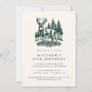 Elegant Modern Hunter Birthday Party  Invitation