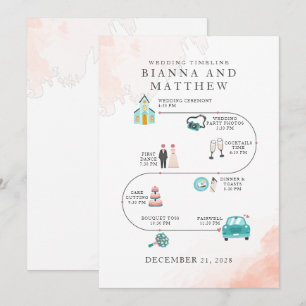 Elegant Modern Icons Wedding Itinerary Programme