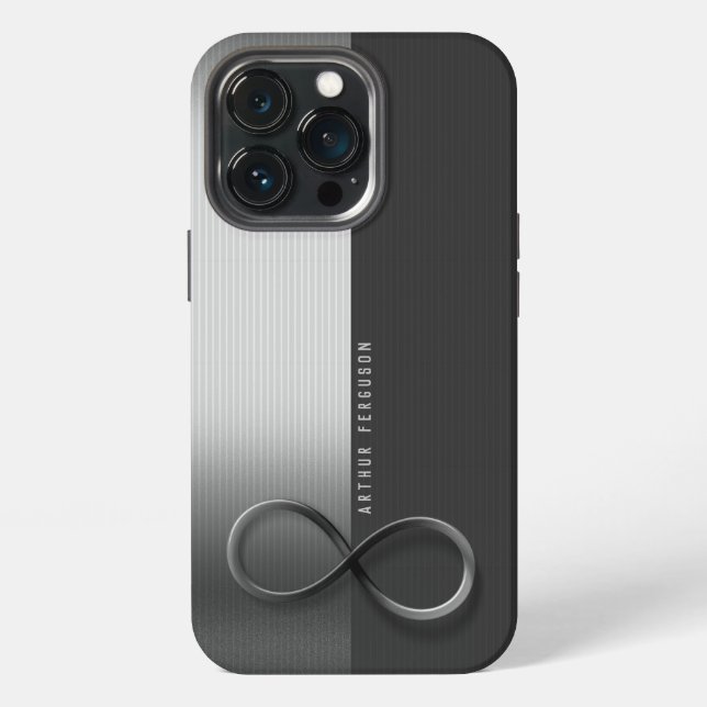 Elegant Modern Infinity | Silver Gray iPhone Case (Back)
